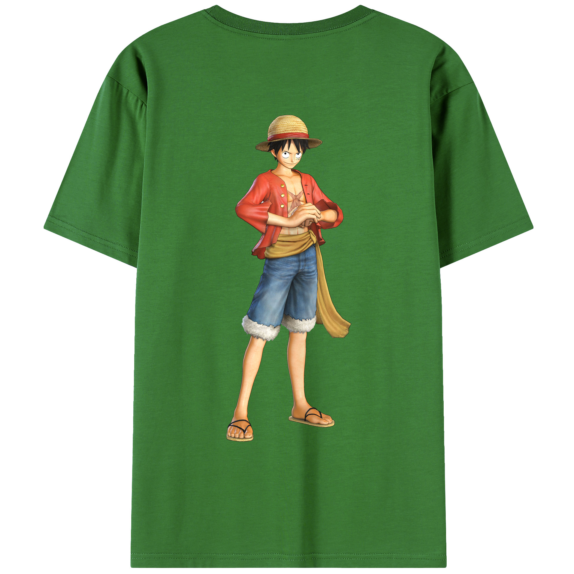 ワンピース モンキー・D・ルフィ ONE PIECE Monkey D. Luffy レディース半袖Tシャツ(バックプリント)